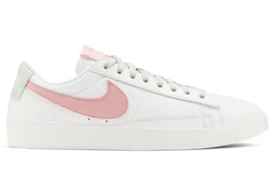 Pre-owned Nike Blazer Low Le (women's) Sneakers In White/pistachio Frost/bleached Coral
