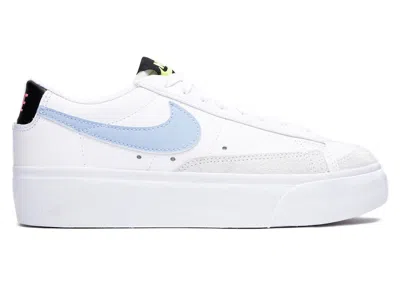 Pre-owned Nike Blazer Low Platform Cobalt Bliss (women's) Sneakers In White/volt/black