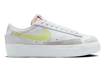 Pre-owned Nike Blazer Low Platform Life Lime (women's) Sneakers In White/team Orange/black