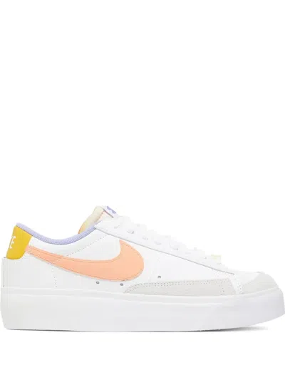 Nike Blazer Low Platform "peach Cream Light Thistle" Sneakers In White