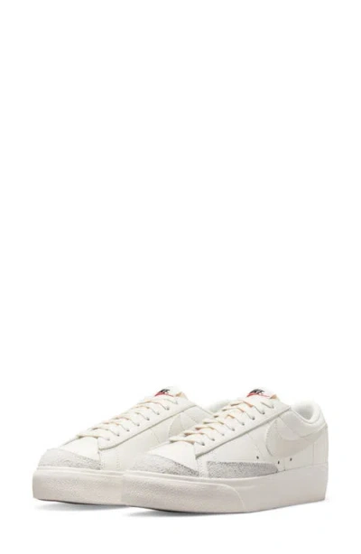 Nike Blazer Low Platform Sneaker In Sail/ Sail/ Sail/ Black