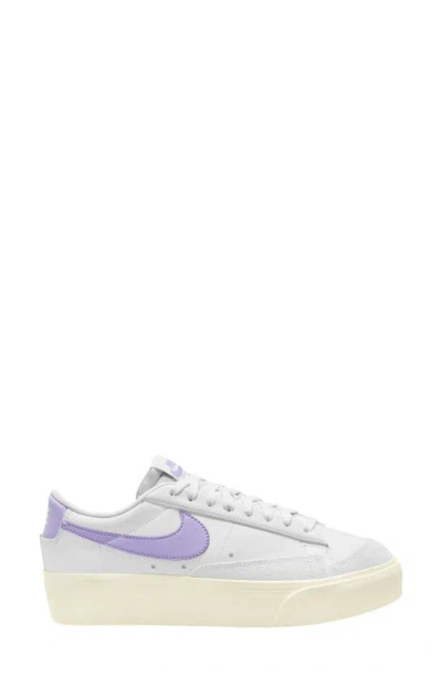 Nike Blazer Low Platform Sneaker In White/ Lilac Bloom-sail