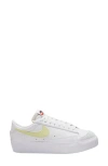 Nike Blazer Low Platform Sneaker In White/life Lime/team Orange/black