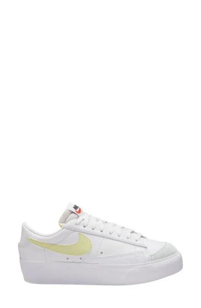 Nike Blazer Low Platform Sneaker In White/lime/orange