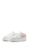 Nike Blazer Low Platform Sneakers In White And Pink In Weiss