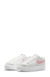 Nike Blazer Low Platform Sneakers In White And Pink In White/pink Glaze/white