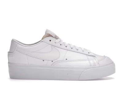 Pre-owned Nike Blazer Low Platform Triple (women's) Sneakers In White
