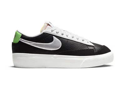 Pre-owned Nike Blazer Low Platform (women's) Sneakers In Black/metallic Silver In Multi