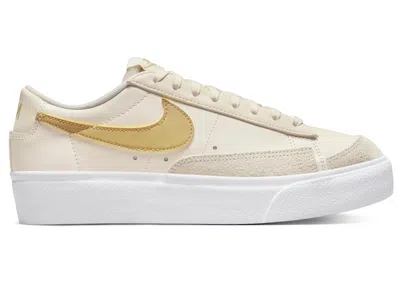 Pre-owned Nike Blazer Low Platform (women's) Sneakers In Pale Ivory/white/saturn Gold