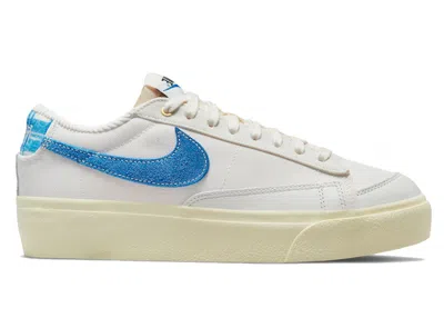 Pre-owned Nike Blazer Low Platform (women's) Sneakers In Sail/game Royal/black