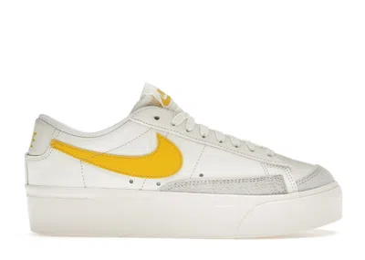 Pre-owned Nike Blazer Low Platform (women's) Sneakers In Sail/vivid Sulfur