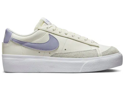 Pre-owned Nike Blazer Low Platform (women's) Sneakers In Sail/white/indigo Haze