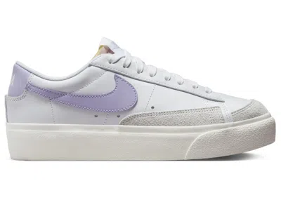 Pre-owned Nike Blazer Low Platform (women's) Sneakers In White/sail/lilac Bloom