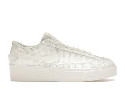 Pre-owned Nike Blazer Low Platform Woven (women's) Sneakers In Summit White/fossil
