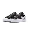 Nike Sacai X Blazer Low Leather And Suede Low-top Trainers In Black