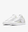 NIKE BLAZER LOW X SACAI DM6443-100 MEN'S WHITE PATENT LEATHER SNEAKER SHOES JN69