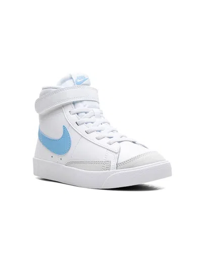 Nike Kids' Blazer Mid '77 "aquarius Blue" Sneakers In White