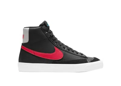 Pre-owned Nike Blazer Mid 77 Blue Sneakers In Black/fusion Red/lt Blue Fury