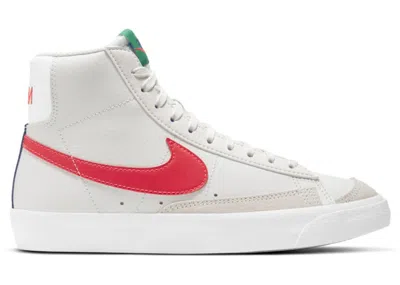 Pre-owned Nike Blazer Mid 77 Bright Crimson Sneakers In Platinum Tint/deep Royal Blue/roma Green In Multi