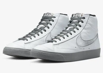 Nike Blazer Mid 77 Dv7194-100 Mens White Smoke Gray Leather Sneaker Shoes Nr5774