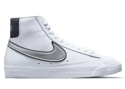 Pre-owned Nike Blazer Mid 77 Essential (women's) Sneakers In White/metallic Silver/black