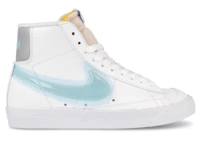 Pre-owned Nike Blazer Mid 77 Glacier Blue (women's) Sneakers In White/metallic Platinum/psychic Blue