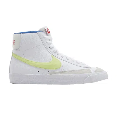 Pre-owned Nike Blazer Mid '77 Gs 'white Lemon Twist Blue' | Kid's Size 3.5