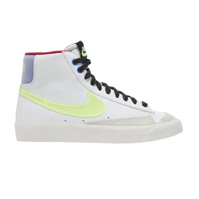 Pre-owned Nike Blazer Mid '77 Gs 'white Volt Royal' | Kid's Size 6.5