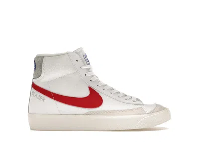 Pre-owned Nike Blazer Mid '77 Gym Red Sneakers In White/light Smoke Grey/phantom