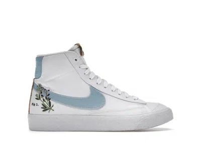 Pre-owned Nike Blazer Mid 77 Indigo Sneakers In White/obsidian