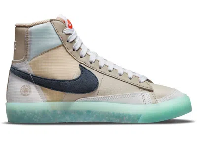 Pre-owned Nike Blazer Mid 77 Move To Zero Sneakers In Cream Ii/orange/glacier Ice