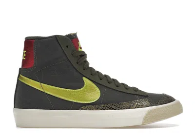 Pre-owned Nike Blazer Mid 77 Olive Snakeskin (women's) Sneakers In Medium Olive/lemon Venom/fossil