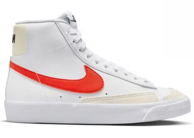 Pre-owned Nike Blazer Mid 77 Picante Red Sneakers In White/coconut Milk