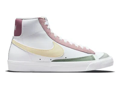 Pre-owned Nike Blazer Mid 77 Pink Green Yellow (women's) Sneakers In White/regal Pink/light Mulberry