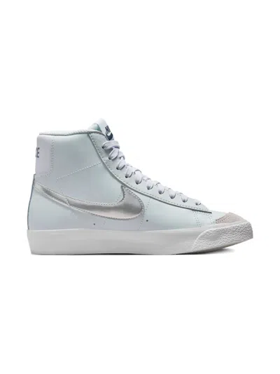 Nike Kids' Blazer Mid '77 "platinum Grape/metallic Silver" Sneakers In White