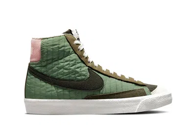 Pre-owned Nike Blazer Mid 77 Premium Toasty Sequoia Quilted Sneakers In Oil Green/sail/medium Olive