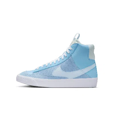 Nike Blazer Mid '77 Se D Big Kids' Shoes In Psychic Blue/sail/beach/blue Tint
