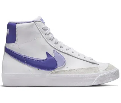 Pre-owned Nike Blazer Mid '77 Se Double Swoosh Purple Sneakers In White/light Thistle/lapis In Multi