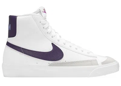 Pre-owned Nike Blazer Mid 77 Se Eggplant Sneakers In White/royal Pulse/active Fuchsia