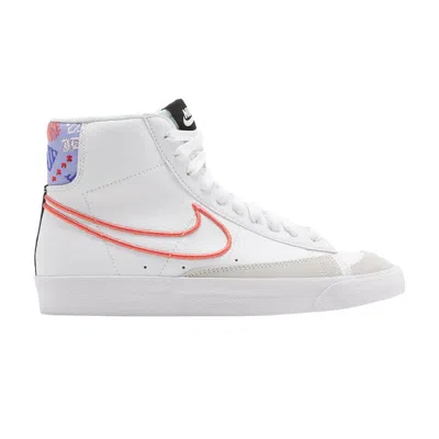 Pre-owned Nike Blazer Mid '77 Se Gs 'white Magic Ember' | Kid's Size 4