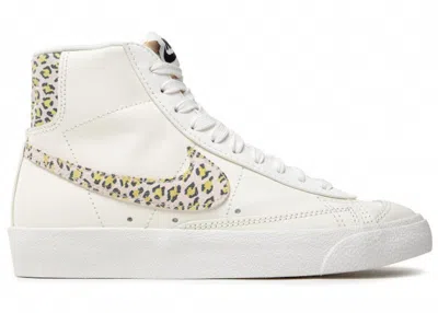 Pre-owned Nike Blazer Mid 77 Se Lemon Leopard (women's) Sneakers In Sail/light Lemon Twist