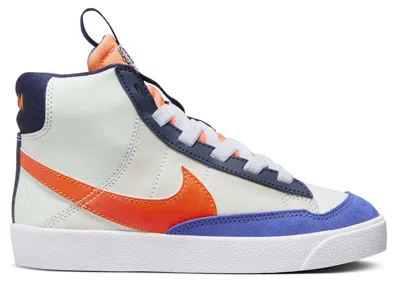 Pre-owned Nike Blazer Mid '77 Se Team Orange Sneakers In White/light Silver/midnight Navy Blue In Multi