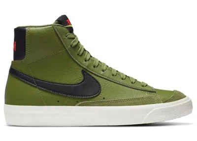 Pre-owned Nike Blazer Mid 77 Sneakers In Asparagus/black/white