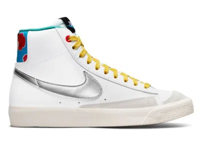 Pre-owned Nike Blazer Mid 77 Sneakers In White/vivid Sulfur/washed Teal