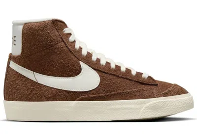 Pre-owned Nike Blazer Mid '77 Vintage Black (women's) Sneakers In Cacao Wow/sail/coconut Milk
