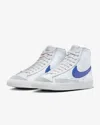 Nike Blazer Mid '77 Vintage Bq6806-124 Mens White Game Royal Leather Shoes Foh22 In Grey