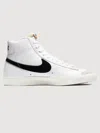 Nike Blazer Mid Suede-trimmed Leather High-top Sneakers In White,black-sail