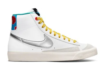 Pre-owned Nike Blazer Mid 77 White Vivid Sulfur (gs) In White/vivid Sulfur/washed Teal