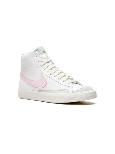 Nike Kids' Blazer Mid '77 "white/pink" Sneakers In White/pink/white