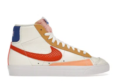 Pre-owned Nike Blazer Mid 77 (women's) Sneakers In Sail/white/campfire Orange